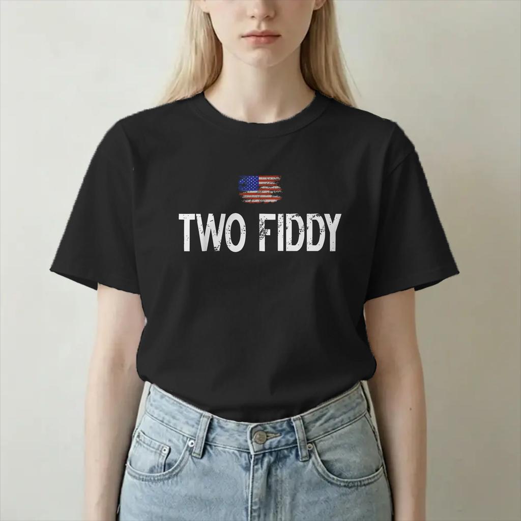 Two Fiddy 4th Of July T Shirt For Unisex Unisex 100 Cotton Awesome Tshirts Round Neck Tees Short Sleeve Tops Adult