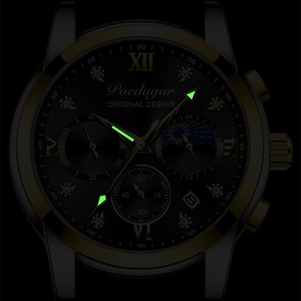 POEDAGAR New TOP Brand Luxury Men's Watch With Box Multifunctional Fashion Waterproof Luminous Men's Quartz Watches