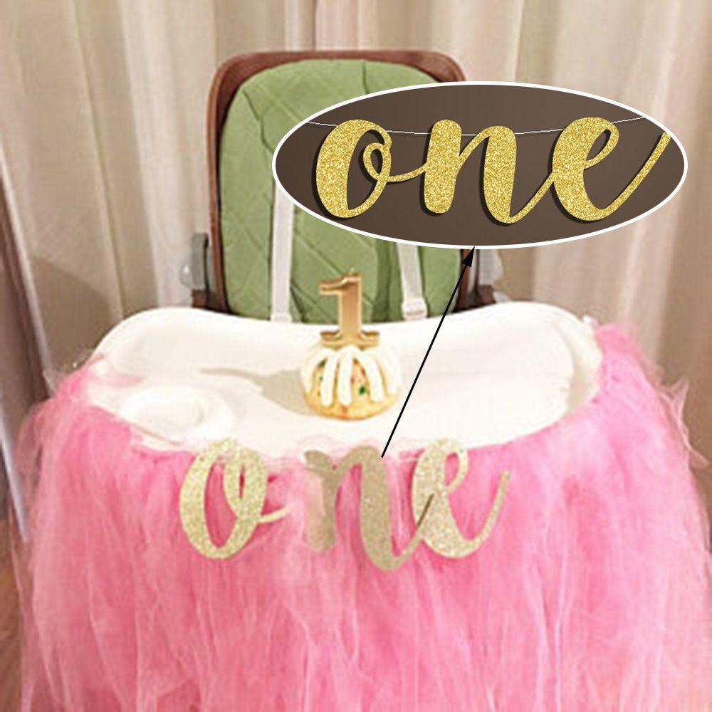 Baby Shower ONE Photo Prop Garlands Hanging Flag Bunting Banner 1st Birthday Party Decor