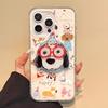 Милый Мультяшный Щенок Собака Магнитный Чехол для Телефона для IPhone 17 16 15 14 Pro Max 13 с Подставкой-Держателем Magsafe Силиконовый Корейский Чехол