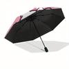 1pc Hello Kitty Pink Background Umbrella with Plastic Handle,Suitable for All Seasons Home Travel Outdoor UmbrellaSanlio049