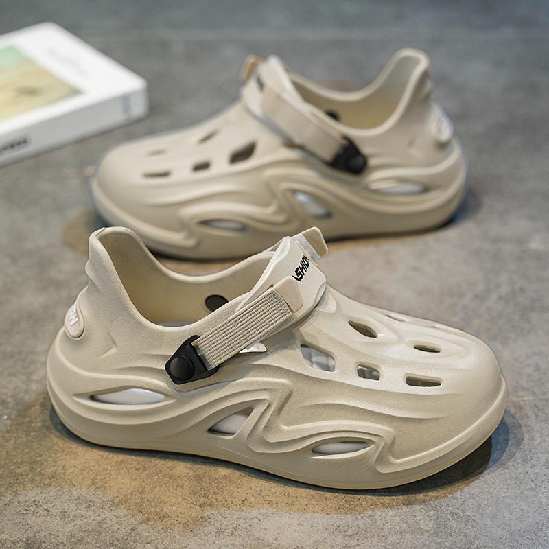 Мужские уличные сандалии Спортивные тапочки Пляжные шлепанцы Дышащие сабо Мужские и женские повседневные садовые туфли Нескользящие мужские уличные сандалии