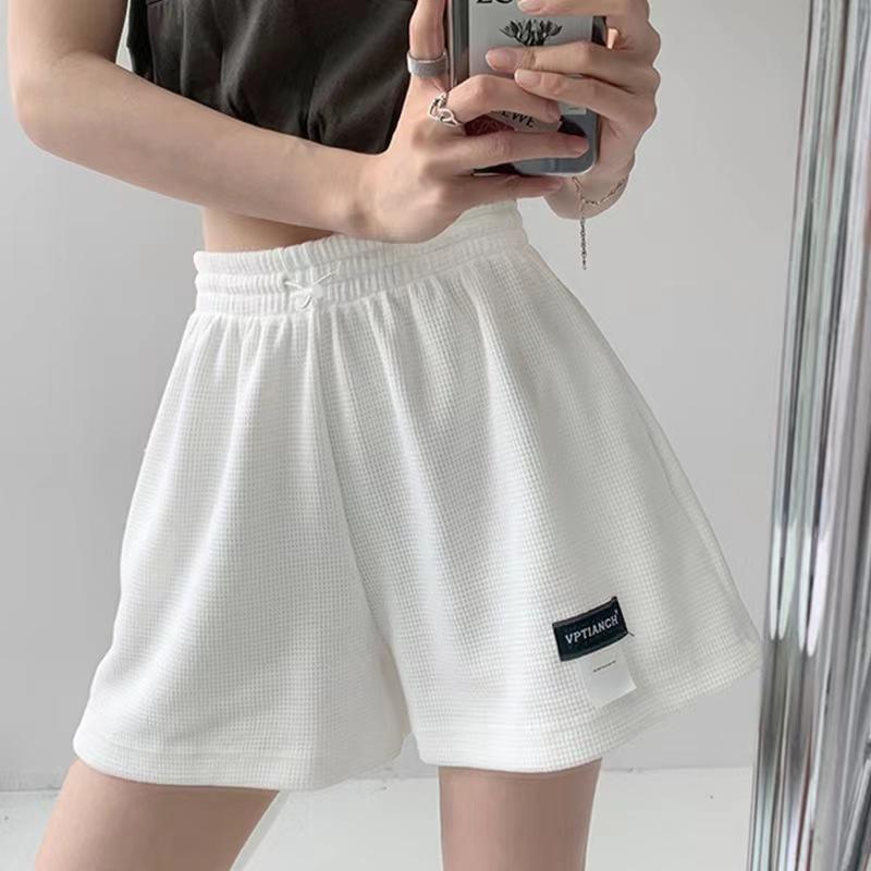 Women's Shorts  Summer High Waisted Sports Shorts Loose Bottoms Female Casual Elastic Waist Pants Solid Color Homewear