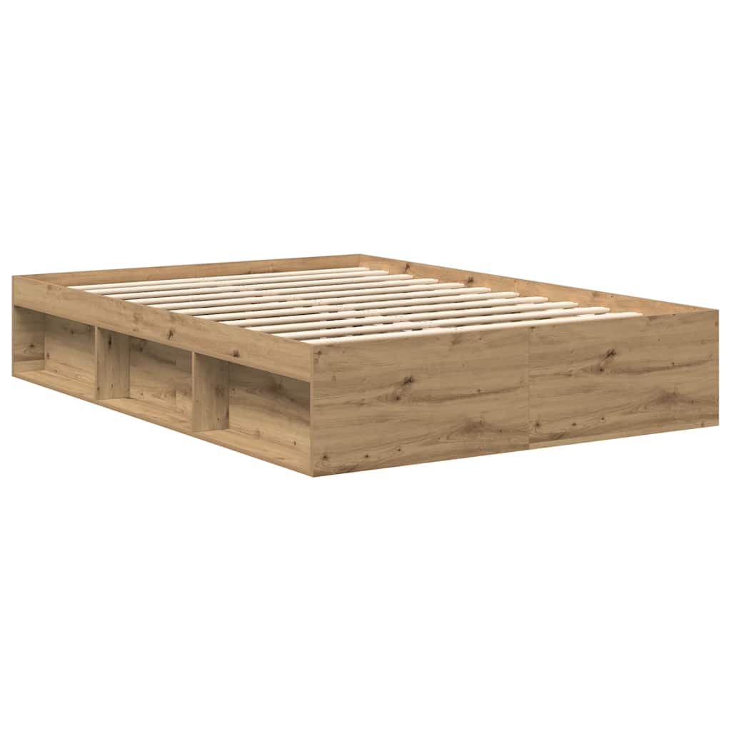 Bed Frame without Mattress Artisan Oak Finish 120x190 cm Engineered Wood