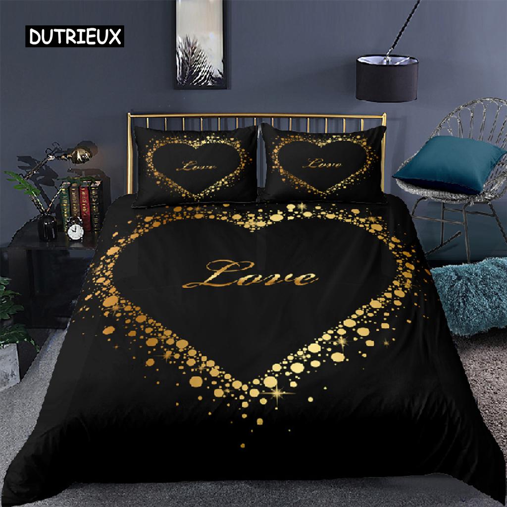 Пододеяльник Love Swan Романтический комплект постельного белья из микрофибры Покрывало King Full для влюбленных пар День святого Валентина Декор для дома