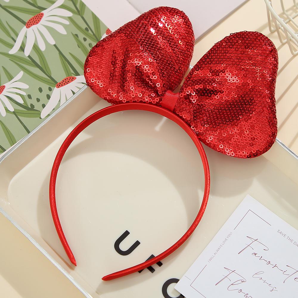 Big Bows Headband for Girls Sparkle Colorful Headbands Holiday Party Birthday Glitter Bow Hair Accessories