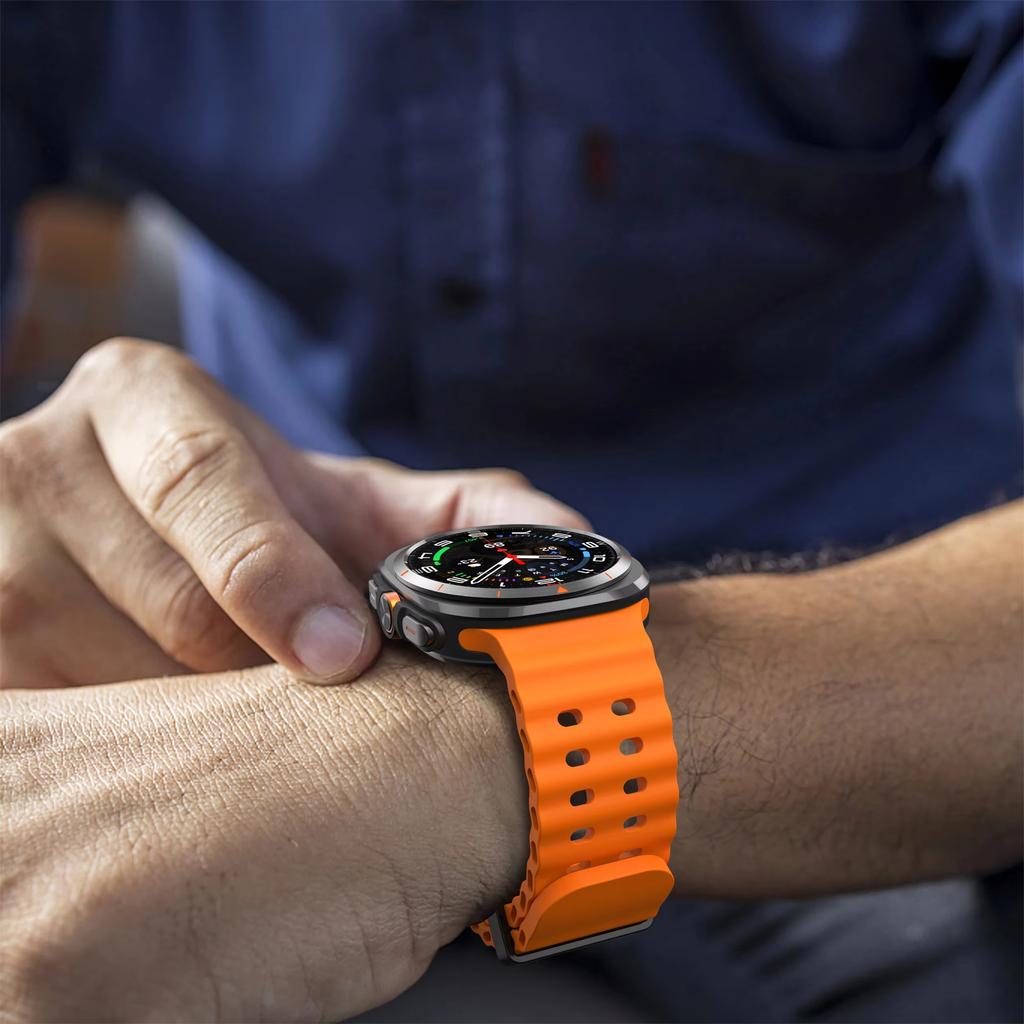 Силиконовый ремешок для часов Samsung Galaxy Watch Ultra 47 мм Мягкий спортивный ремешок-браслет Для часов Galaxy Ultra 47 мм Мужчины Женщины