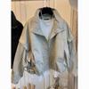 Women's Short Trench Coat - Casual Loose Fit with Batwing Sleeves for Spring and Autumn