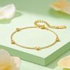 Small Dainty Mini Heart Chain Bracelets for Women 18K Gold Plated Stainless Steel Chain Bracelet Simple Jewelry Gift