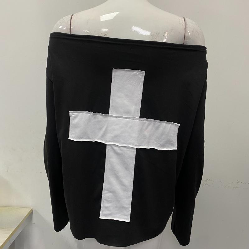 Свободный топ с длинными рукавами Y2K