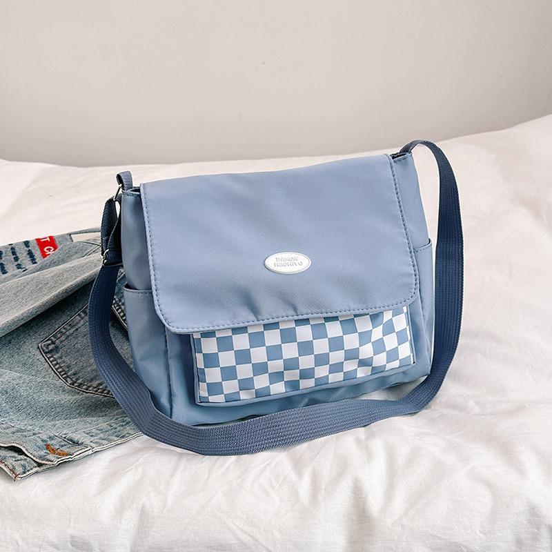 Большая вместительная сумка-мессенджер для поездок на работу, корейская клетчатая сумка, сумка через плечо для студенток, холщовая сумка для студентов
