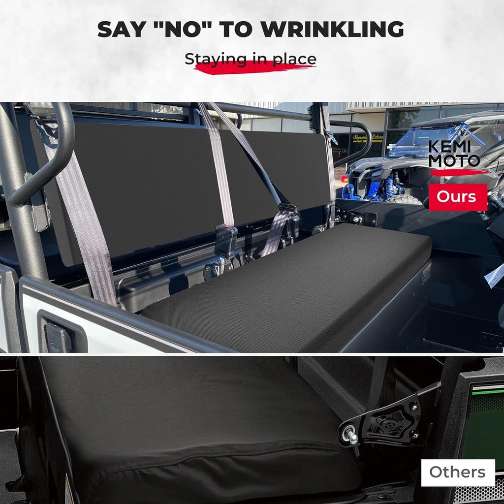 KEMIMOTO Front Bench Seat Cover Compatible With Kawasaki Mule PRO-FXT DXT FX DX 2015-2026 Replace OEM Part KAF080-039 Black Rear Seat Cover