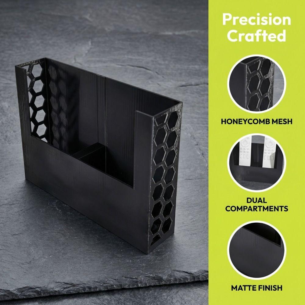 Black Color Remote Control Organizer Honeycomb Design Honeycomb Storage Box Living Room