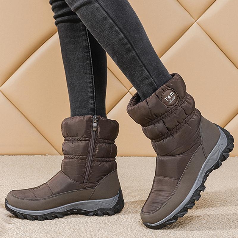 Зимние ботинки женские 2025 тренд женская обувь обувь на молнии женские однотонные водонепроницаемые ботинки средней высоты легкие зимние ботинки Botas Mujer