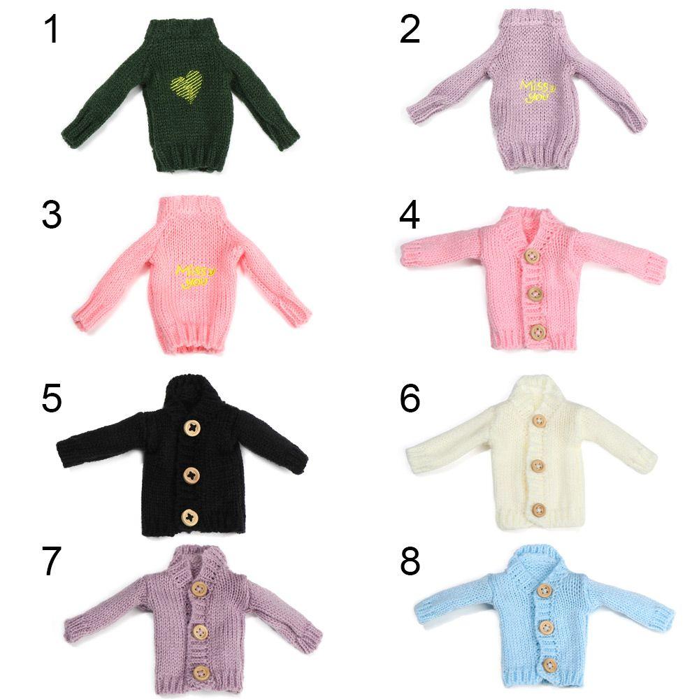 Toys Handmade Doll Accessories Dressing Clothes Mini Knitted Sweater Fur Coat Tops Casual Dress