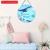 2D Flat 20*20cm 1pc Summer Time Cartoon Blue Whale Pattern Good Quality Hanging Ornament, Cool Summer Ocean Theme Home&Wedding&Marine Party Round