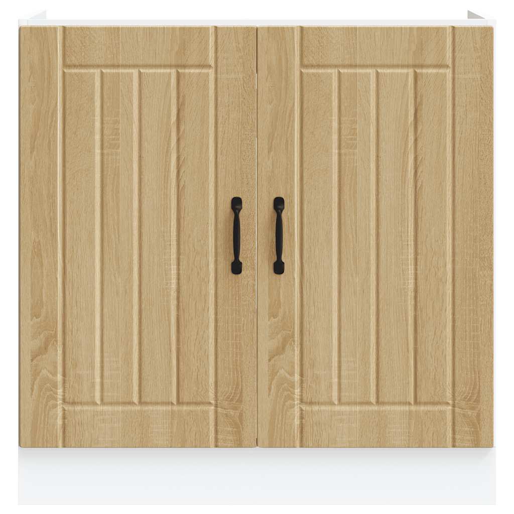 Lucca Under Sink Cabinet in Sonoma Oak Effect Particleboard