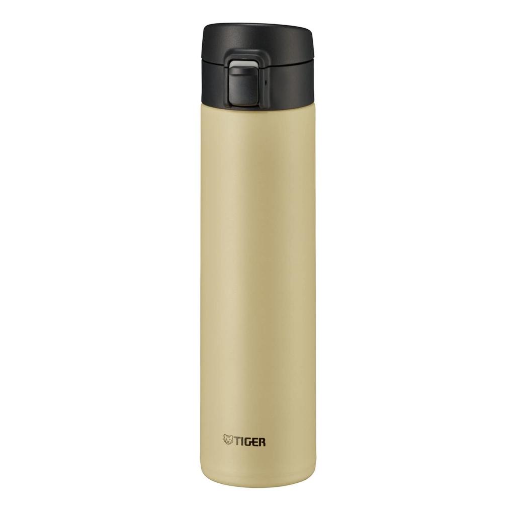 Tiger Thermos Water Bottle 600ml Mug Bottle Lightweight Stainless Steel Bottle Vacuum Insulated Beige (TIGER) One-touch Heat/Cold MKA-K060CK