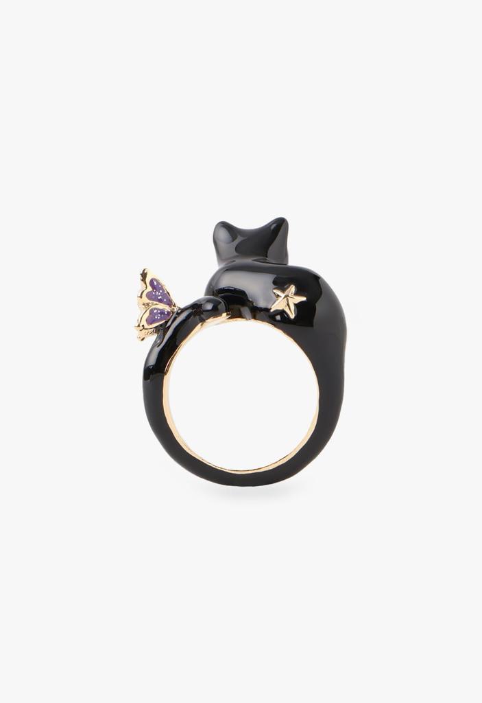 Кольцо с мотивом черной кошки SAMR0780LLXD [Anna Sui]
