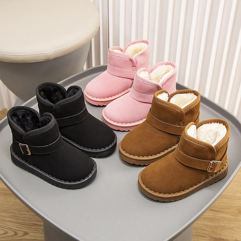 Children's Snow Boots Winter New Girls Fleece Warm Cotton Boots Boys Thickened Short Boots