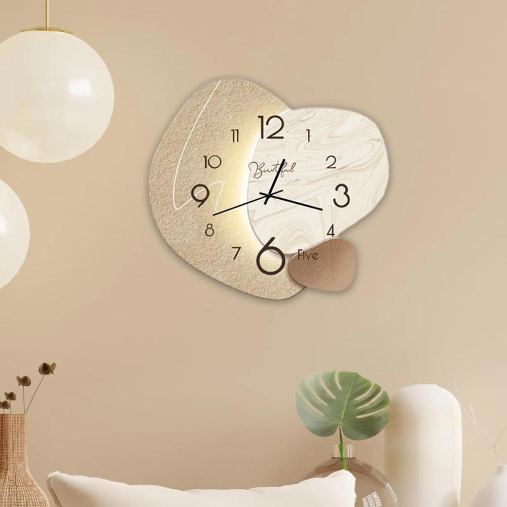 Easy To Read Wall Painting Light High-end Wall Hanging Clock Modern Digital Wall Clock  Restaurant