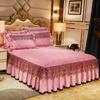 Luxury Bedspread Soft 45cm Heightened Bed Skirt Home Adjustable Bedding Set Queen King Size Bed Cover with Pillowcases