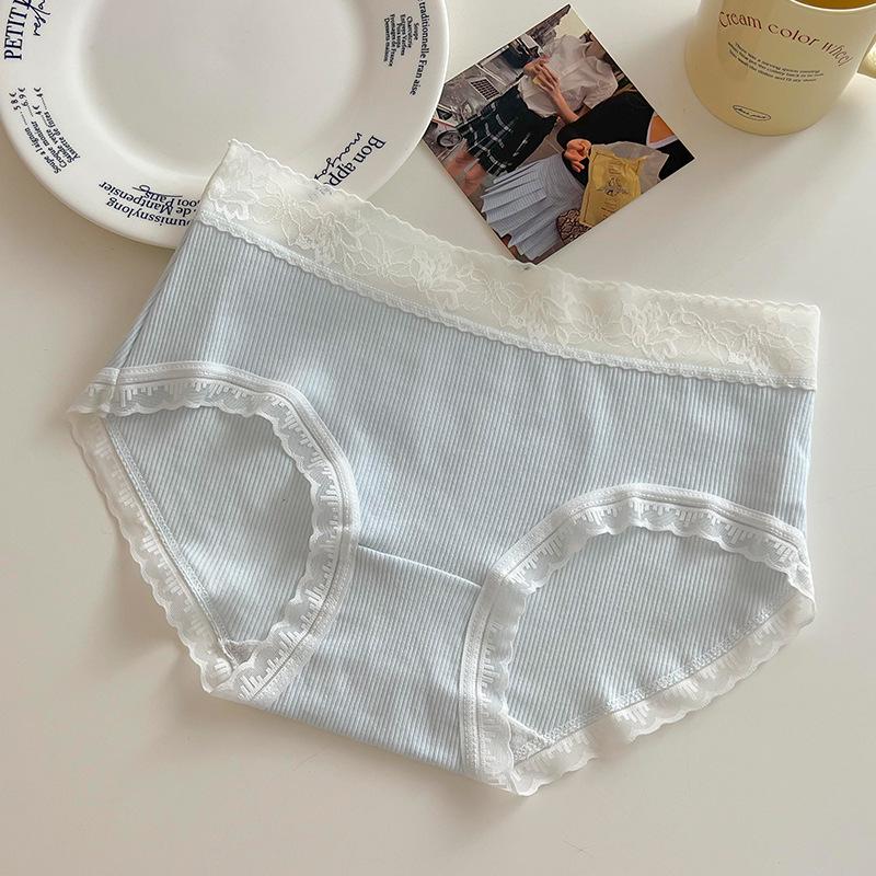 Summer Quick-Drying Antibacterial Cotton Women's Mid-Waist Briefs – Korean & Japanese Style, Comfortable & Breathable.