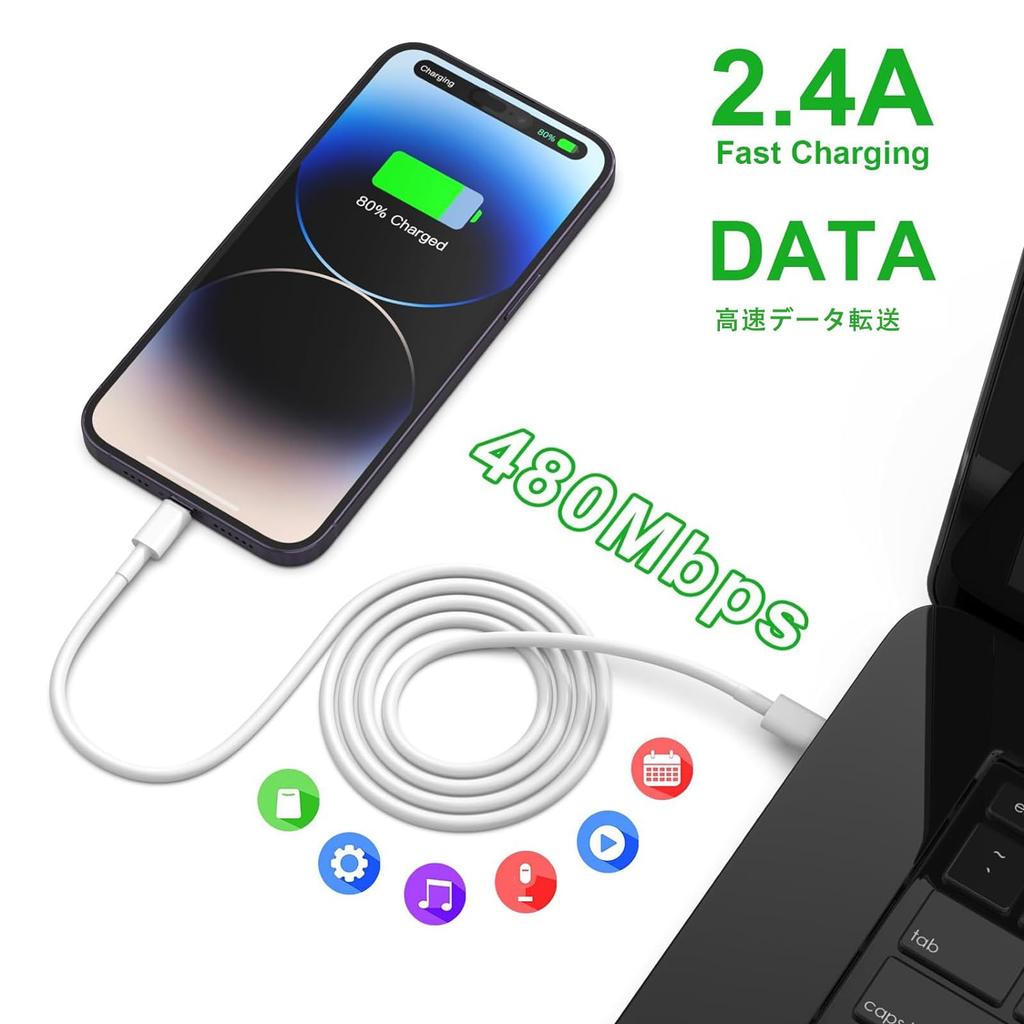 New MFi iPhone Charging Lightning Set of iPhone Lightning iPhone Charging Fast USB Data Compatible with iPhone [2025 Certified] Cable, Cable,
