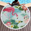 Microfiber Round Summer Beach Towel Shower Bath Towels Plants Print Swimming Picnic Blanket Shawl Beach Cover Up With Tassel