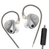 KZ Castor Earphones Wired Monitor Earphones Canal Earphones Low Frequency Reinforcement In-Ear (With Microphone, Silver)