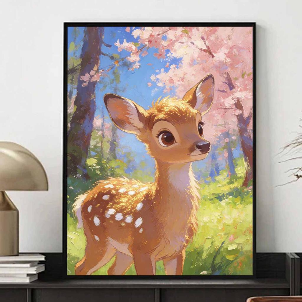 Disney Diamond Painting Kit Bambi Spring Forest Scene Handmade Cross Stitch DIY Diamond Art Home Bedroom Wall Decor Gift