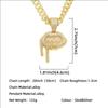 European and American Cool Domineering Three-Dimensional Diamond Lip Pendant Cuban Link Chain Necklace Trendy Men's Personality Fashion Short Necklace