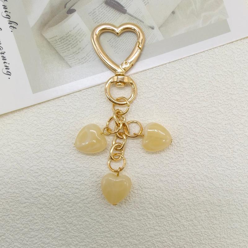 Корейская мода Брелок в форме сердца и ремешок для чехла телефона с подвеской из бусин