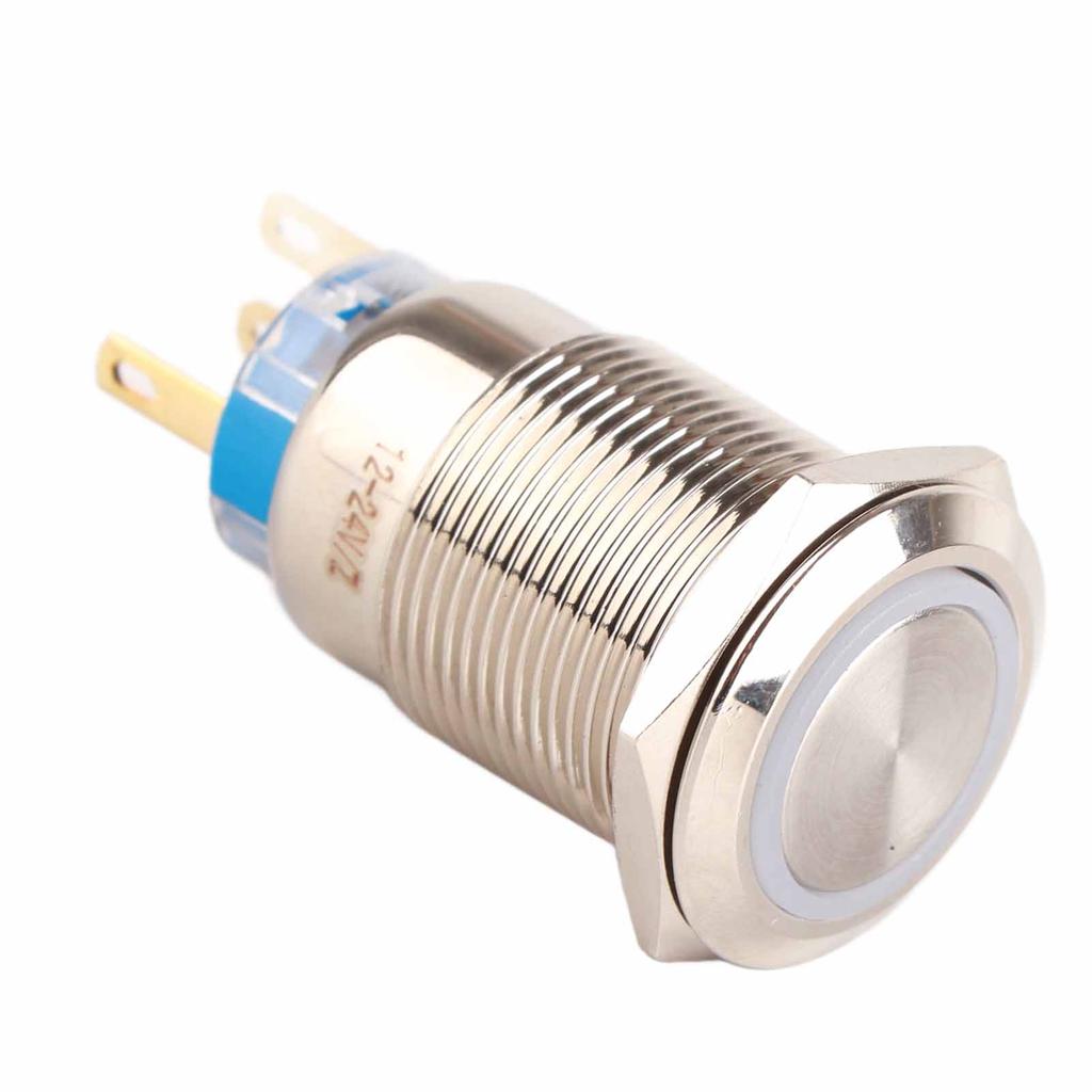 19mm 12-24V Waterproof Stainless Selflocking  ing Push Button   Red LED