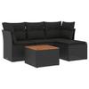 VidaXL Salon de Jardin avec Coussins 5 pcs, Canapés de Terrasse, Ensemble de Meubles de Patio, Mobilier d'Extérieur, Noir 3255936