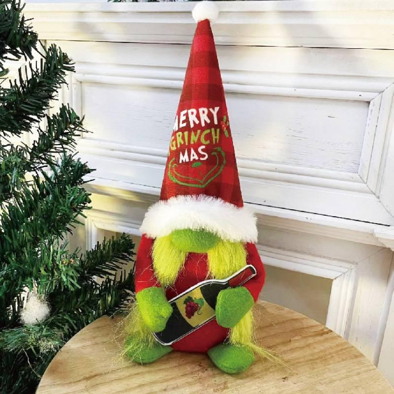 Праздничный зеленый пушистый монстр плюшевая кукла Санта Клауса украшение на Рождество в американском стиле