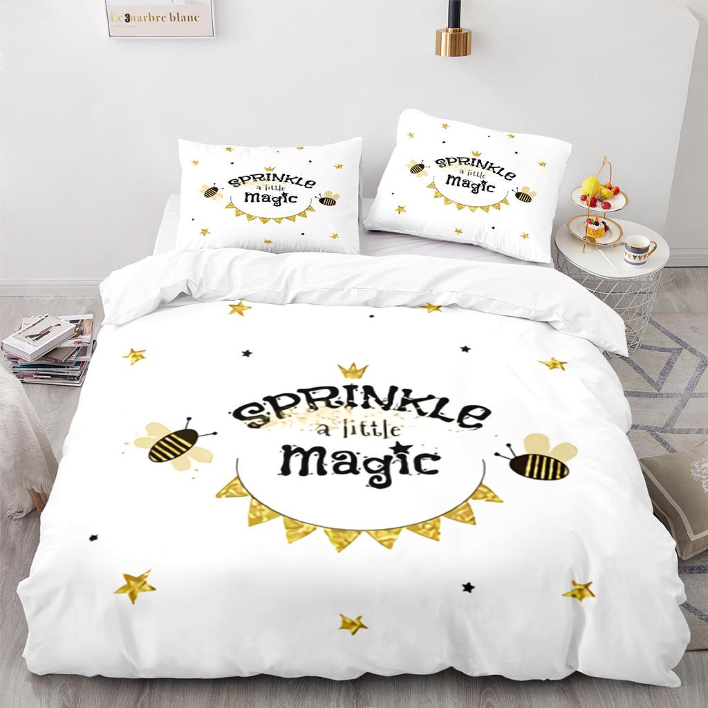Home Textile Bee Quilt Cover Digital Printing Three-Piece 3D