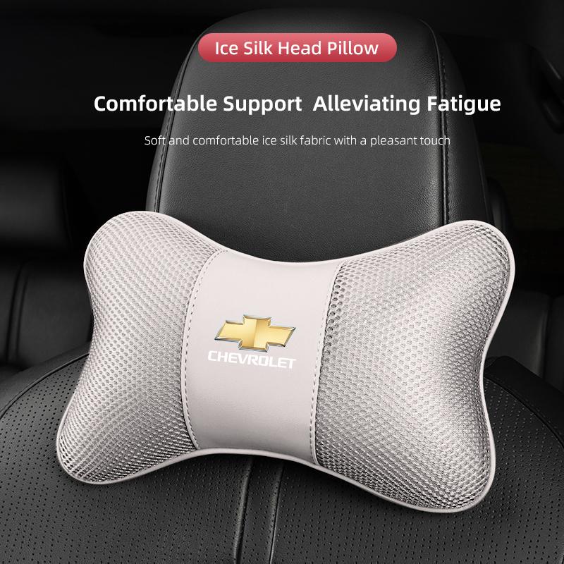 High-end Ice Silk Car Seat Headrest Memory Foam Comfort Pillow Auto Interior For Chevrolet CRUZE Spark Captiva Tracker Epica Z71