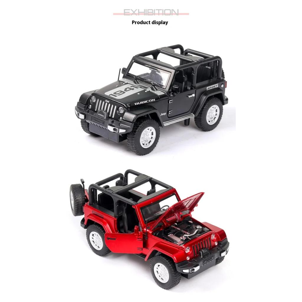 Масштаб 1/32 Модель автомобиля Jeep Wrangler Rubicon из сплава Литой металлический игрушечный внедорожник Модель автомобиля Миниатюрная модель автомобиля Подарок для детей
