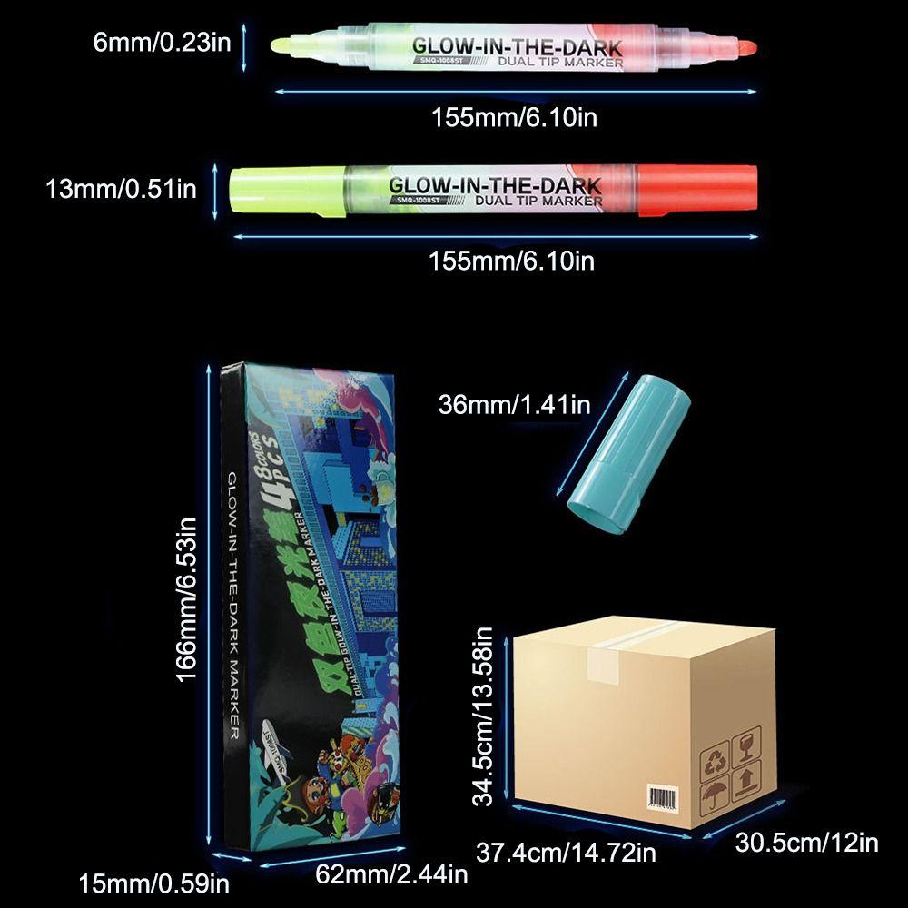 DIY Graffiti Marker Pen Glow in The Dark Fluorescent Pen Highlighter Pen for Fabric Paper