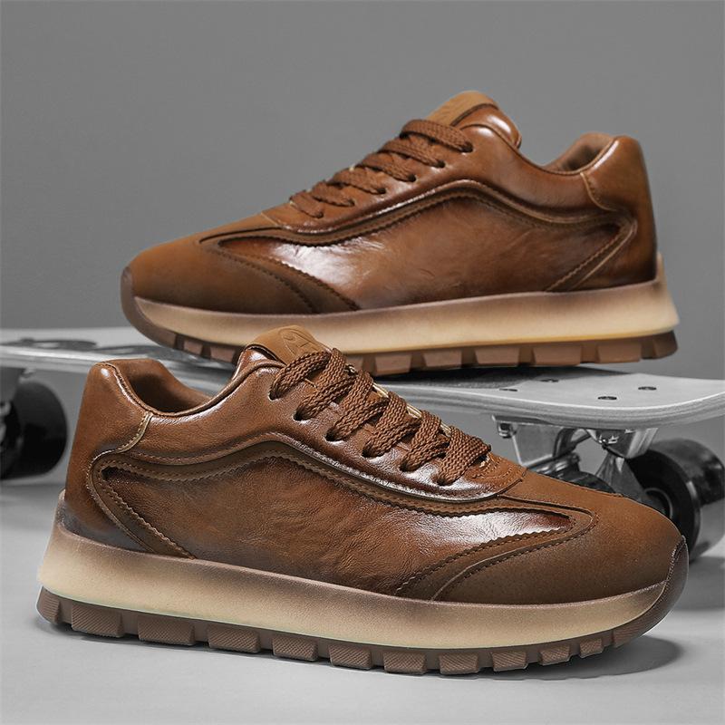 Мужская обувь Форрест Гамп осень и зима модный бренд модная кожаная ретро обувь для папы модные универсальные кожаные кроссовки на платформе