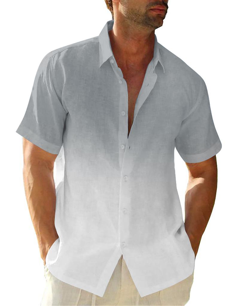 Повседневные мужские рубашки Летняя одежда Градиентная графика Одежда для отдыха на море Большие топы с коротким рукавом для мужчин Рубашки