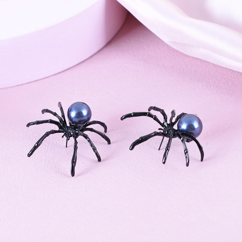 1 пара сережек с паучьим жемчугом для женщин и девочек, модные индивидуальные серьги в темном стиле на Хэллоуин, ювелирные изделия, аксессуары, подарки