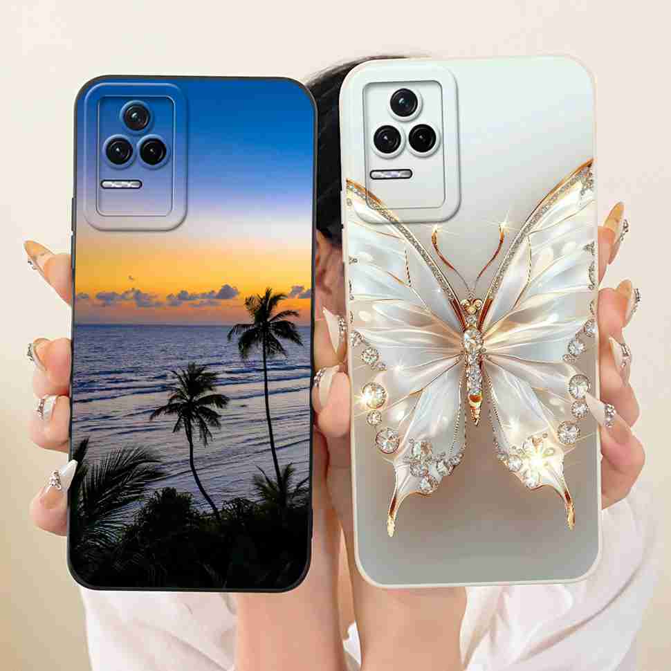 For Redmi K50 5G 22041211AC Case Luxury Butterfly Painting Silicone Back Cover For Redmi k50 K 50 5G Phone Cases Shockproof