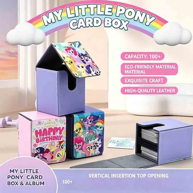 My Little Pony Card Box Pinkie Pie Fluttershy Applejack Diy High Quality Collection Card Storage Box Anime Peripheral Toy Gifts
