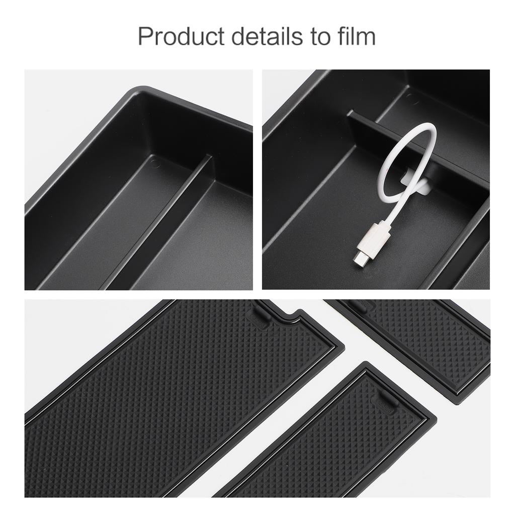 For Xpeng G6 2023 2024 Armrest Storage Box Car Center Console Tray Organizer Interior Accessories Tidying Black