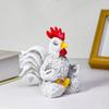 Resin Rooster Statue Cute Animal Sculpture Crafts Cow Ornament  Cabinet