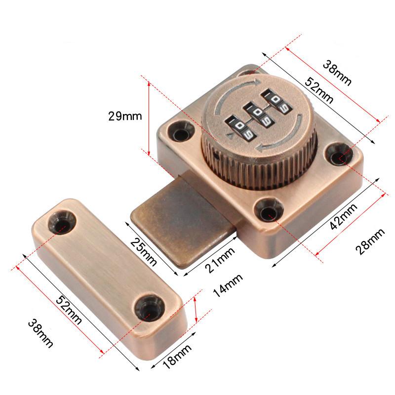 3-значный парольный дверной замок Smart Cam Кодовый замок из цинкового сплава для почтового ящика, дверная фурнитура, раздвижной замок