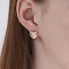 CRANNE 14K Ballroom Heart Carved Cubic One-Touch Earrings C24EGP212