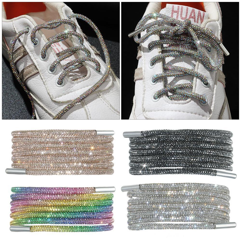 1PCS Rhinestone Shoe Laces Crystal Glitter Rope Bling Shiny Round Shoelaces For Sneakers100/120/140/160CM